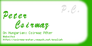 peter csirmaz business card